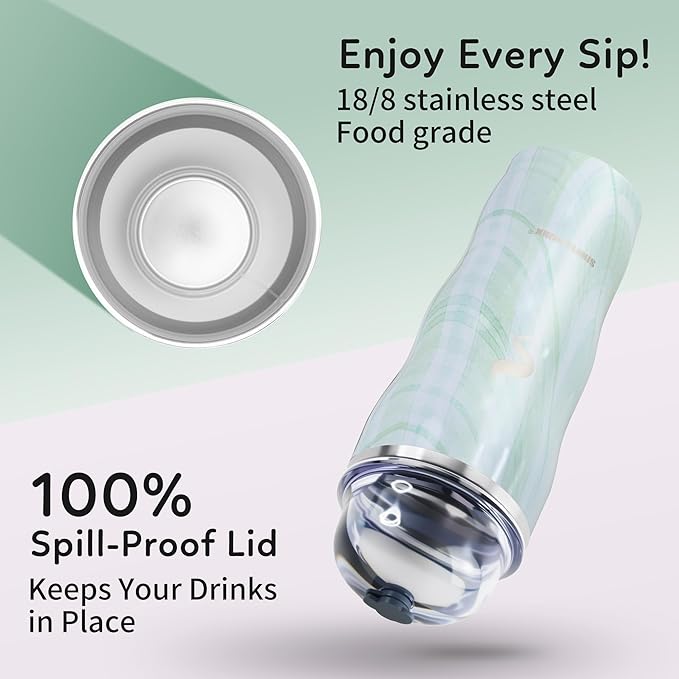 20Oz Insulated Tumbler With Straw And Lid, Stainless Steel Coffee Cup, Double Wall Vacuum Travel Mug,Spill proof Iced Coffee Tumbler,Outside Use, Jelly Green