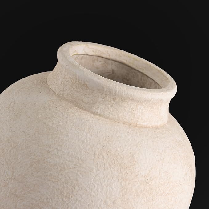 Ceramic Flower Vase, 6" Small Farmhouse Vase Decorative Vases Home Decor Short Pottery Vases for Table Living Room Entryway Mantel Bookshelf Bedroom Bathroom Kitchen - RW