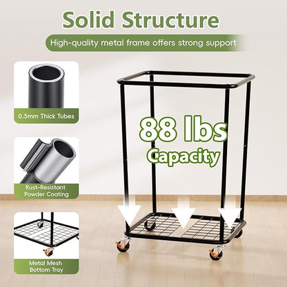 150L Laundry Basket with Wheels, Rolling Laundry Hamper with Cloth Cover, Laundry Cart with Metal Frame & Removable Bag, Large Dirty Clothes Hampers for Bedroom Aesthetic, Laundry Room Bathroom, Grey