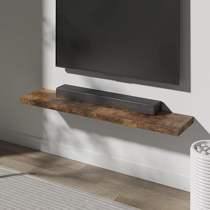 JPND Floating Shelf, Set of 2 Wall Shelf, 30 in W x 12.75 in D x 2 in H Wooden Floating Wall Shelf with Invisible Brackets for Living Room/Bedroom/Bathroom/Kitchen Storage and Decor, Rustic Brown