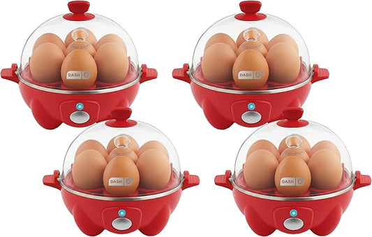 DASH Rapid Egg Cooker: 7 Egg Capacity Electric-Egg Cooker for Hard Boiled Eggs,Poached Eggs,Scrambled-Eggs,or Omelets.,(Pack of 4)