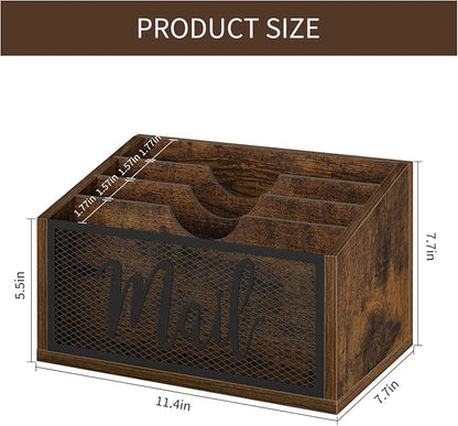 YINMIT Mail Organizer Countertop, Mail Holder, Mail Sorter for Desk, Desktop Mail Basket, Mail Organizer Wall Mounted, Office Desk Organizers and Accessories for File Paper Folder (4-Slot)