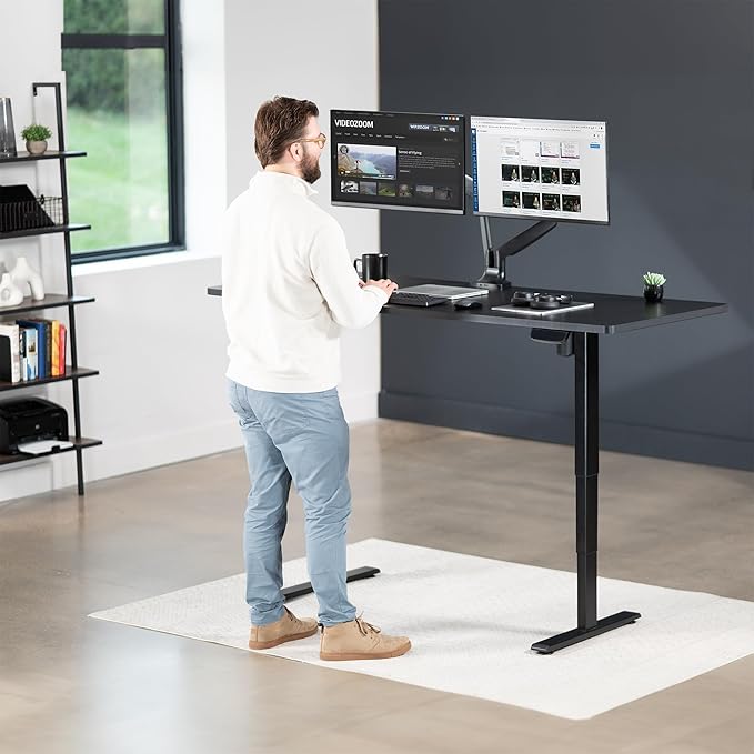 VIVO Electric 71 x 30 in Standing Desk, Touch Screen Adjustment, 220 lb Frame Support, 2E Series, Black Top Black Frame, DESK-KIT-2E71B