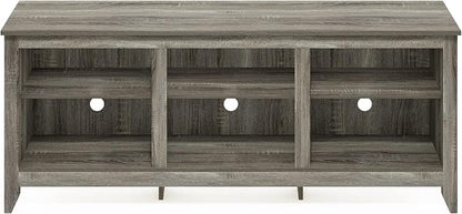 Furinno Jensen TV Stand for TV up to 65 Inch, 2-Tier Grey Entertainment Center, TV Console with Cable Management, for Living Room, Bedroom, Grey Oak