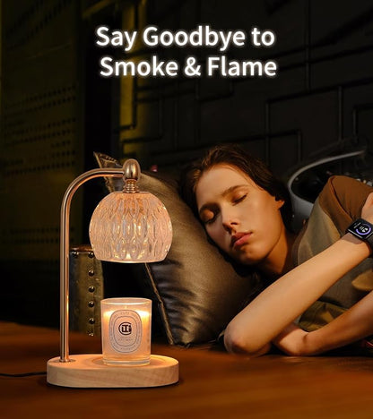 MEIXISUE Candle Warmer Lamp with Timer and Dimmer,Flameless Electric Wax Melt Warmer for Jar Candles With 2 Bulbs,House Warming Gifts,Mother's Day/Birthday/Christmas Gifts For Mom/Wife,Home Decor Lamp