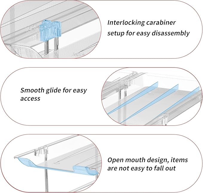 Can Organizer for Pantry, 3 Sets 2Tiers Can Storage Organizer Pantry, Soda Can Organizer for Fridge 24 Cans Rack Automatic Rolling Stackable Canned Food Organizer,Clear