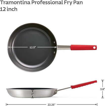 Tramontina Professional 12-Inch Ceramic Non Stick Large Frying Pan, Heavy-Gauge Aluminum Skillet with Ceramic Nonstick Coating, Dishwasher and Oven Safe, Black