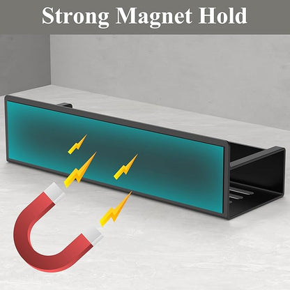 HuggieGems Magnetic Tumbler Organizer, Cup Holder for Fridge, 4 Pack, Black | Quality Material, Ideal for Owala, Stanley, Yeti, HydroJug, Easy to Remove