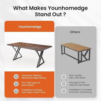 70.9Inch Office Desk, Executive Office Desk，Modern Industrial Style, Z-Shaped Table Legs, Country Black Wood Grain Top, for Home Office, Study, Conference (Iron Wood)