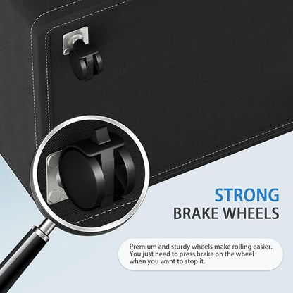 HomeHacks 75L Rolling Laundry Basket with Wheels, Collapsible & Waterproof Laundry Hamper, Mobile Clothes Hamper, Storage Laundry Bins with Handles for Laundry Room, Bedroom, Bathroom & Dorm, Black