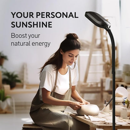 Kenley Natural Daylight Floor Lamp - Craft Light Floor Standing for Reading, Crafting, Sewing - Adjustable Gooseneck - Task Lamps for Living Room, Bedroom, Office