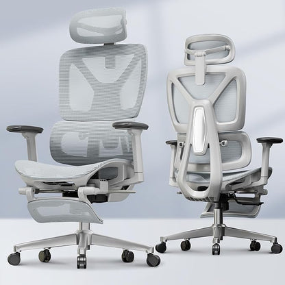 FLEXISPOT ErgoX Premium Ergonomic Office Chair with Footrest- Adjustable 3D Armrests, Dynamic Lumbar Support, Recline & Tilt Function, Mesh Seat, for Home & Office Use,Blue
