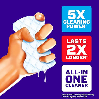 Mr. Clean Magic Eraser Sponge, All Purpose Cleaner, Cleaning Scrubber, Wall, Sneaker, Kitchen, Bathroom, Shower Cleaning Supplies, Melamine Sponge, Cleaning Pads, Whole Home Extra Durable, 12ct