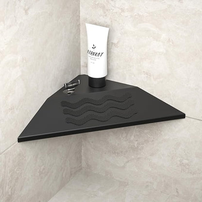 10'' Corner Foot Rest for Shaving Legs, 304 Stainless Steel Grout in Footrest with Shaving Holder, Recessed Designed Foot Ledge for Bathroom Shower