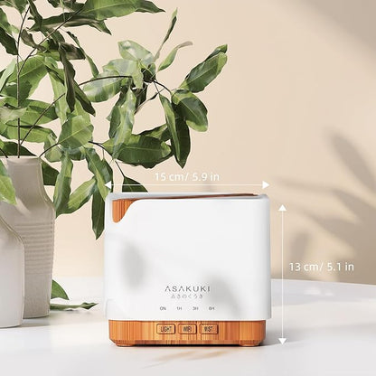 ASAKUKI Essential Oil Diffuser for Home, Smart WiFi 700 ml Humidifier, Easy Connect with Alexa and Google Home, Phone App & Voice Control, Customized Schedule Timers and LED Light - Yellow