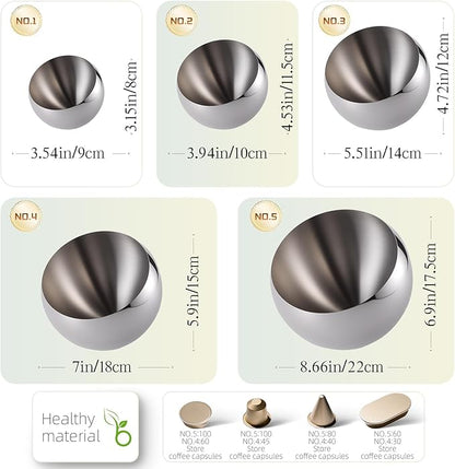 Large Capacity Coffee Pod Holder – Stainless Steel Pod Organizer and Holder | Stylish Coffee Bar Accessories & Countertop Storage (Silver, 5 Pack)