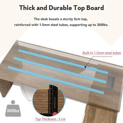 Retractable L-Shaped Executive Desk, Modern Office Desk with Drawers and Lateral File Cabinet, Large Computer Desk with Storage Shelves, Workstation for Home Office (Right Return, 86.6 - 94.5 IN)