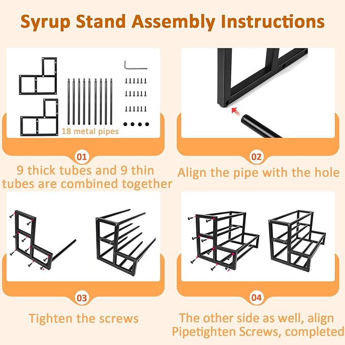 Expandable Coffee Syrup Organizer, 6-12 Bottles Syrup Rack, Coffee Bar Organizer, Adjustable Width for Coffee Bar Storage Shelves for Syrup, Wine, Dressing