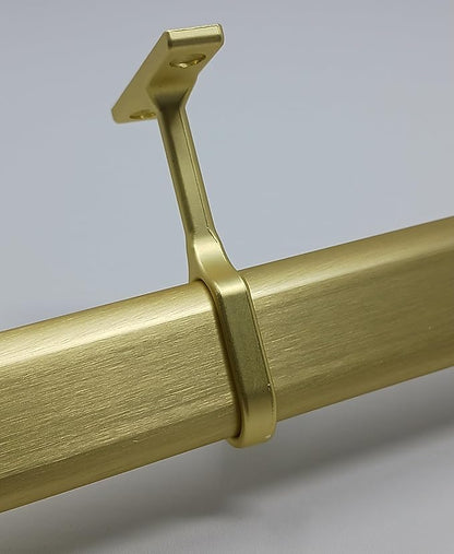 6-Case ProPack Kit Matte Brass 96" Long Oval Wardrobe Closet Rods with 12 End Cap Flanges and 6 Center Supports with Installation screws