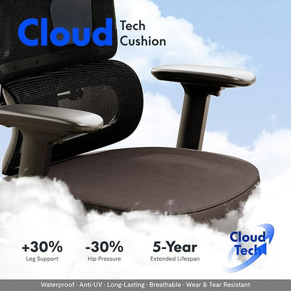 FLEXISPOT ErgoX Premium Ergonomic Office Chair with Footrest- Adjustable 3D Armrests, Dynamic Lumbar Support, Recline & Tilt Function, Mesh Seat, for Home & Office Use,Foam Blue