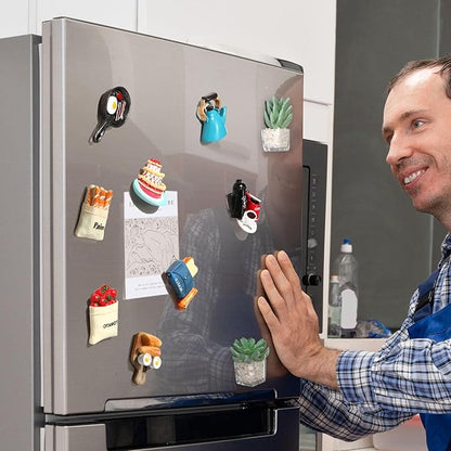12pcs Cute Food Fridge Magnets for Fridge Cute Magnet Refrigerator Stickers for Kitchen Magnet Decorative Strong Resin Fun Magnets Home Decor Office