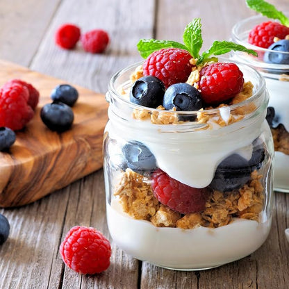 SHOWIN Overnight Oats Containers with Lids, 16oz Glass Jars with Lids 2 pcs, Taffy, Wide Mouth Mason jars for Salad, Yogurt, Snacks, Meal Prep