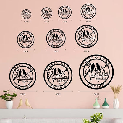 50th Wedding Gifts for Parents 20th/30th/40th/60th/Every Anniversary Wedding Gifts for Couple Parent Husband Wife, Best Anniversary Custom Gifts, Custom Metal Name Sign
