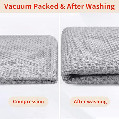 Homaxy 100% Cotton Oversized Waffle Weave Kitchen Dish Towels, Ultra Soft Absorbent Quick Drying Cleaning Towel, 20x28 Inches, 8-Pack, Light Gray