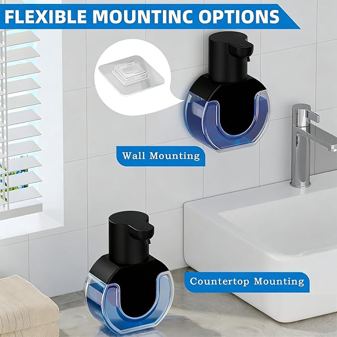 Automatic Soap Dispenser Touchless,Liquid Soap Dispenser USB Rechargeable,15oz/420ml Hand Soap Dispenser,4-Level Adjustable,Wall Mounted/Countertop Soap Dispenser for Bathroom Kitchen Dish Soap