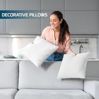 Utopia Bedding Throw Pillows (Set of 4, White) – 16 x 16 Inches Down Alternative Pillows for Bed, Sofa, and Couch - Fluffy Decorative Stuffer Pillow for Indoors & Outdoors (Pack of 2)