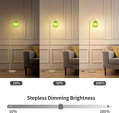 MAYNA Bedroom Floor Lamp, Modern Green Shade, 67" Tall, Suitable for Bedroom, Study, Office (Includes 2700K Bulb) (Gold and Green)