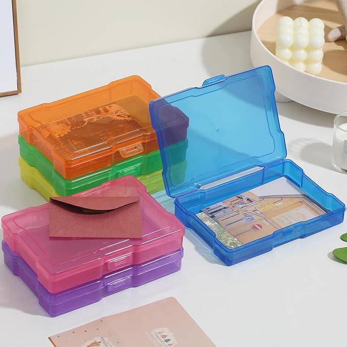 novelinks Transparent 4" x 6" Photo Storage Boxes - Photo Organizer Cases Photo Keeper Picture Storage Containers Box for Photos - 24 PACK (Multi-colored)