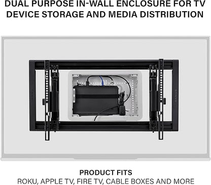 Legrand - OnQ Cable Management, In-Wall Media Box, Dual Purpose Structured Wiring Enclosure, TV Home Theater Recessed Storage Box, 9 Inch, white ENP0900-NA