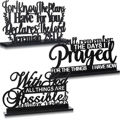 Jetec I Still Remember The Days I Prayed Sign Inspirational Table Blessed Signs Motivational Decor Farmhouse Table Home Centerpieces Faith Wooden Shelf for Living Room Office(Inspirational Style)