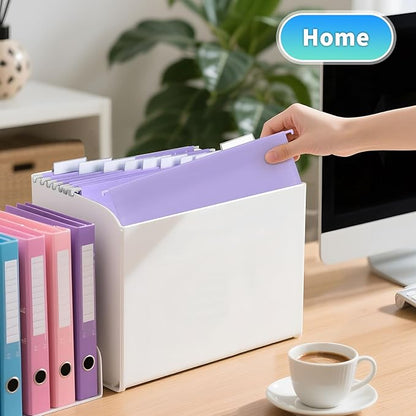 25-Pack Light Purple Hanging File Folders, Letter Size, Includes 35 Transparent Label Cards & 50 Sticker Labels,1/5-Cut Tabs for Home & Office Organization
