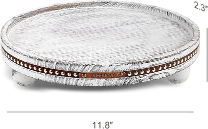 Decor Decorative Round Tray 11.81in for Home Decor for Coffee Table Farmhouse Kitchen Table Living Room Bathroom Centerpiece Tray Decor