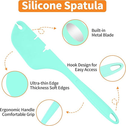Silicone Spatula for Mixer Beater Scraper, Non-Stick Spatula for Baking, Scraping, Mixing, Cooking, Heat-Resistant Spatulas for Kitchen Aid Mixer Accessories, Multipurpose Kitchen Tools, Mint Green
