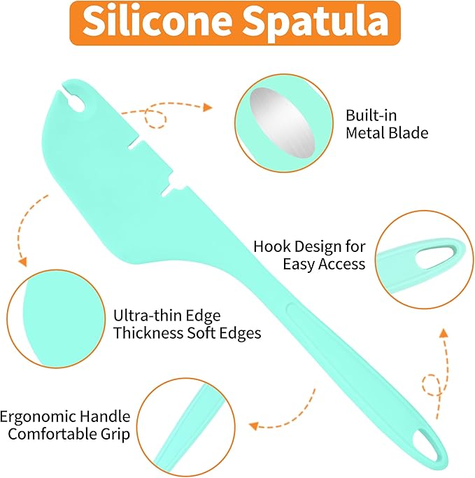 Silicone Spatula for Mixer Beater Scraper, Non-Stick Spatula for Baking, Scraping, Mixing, Cooking, Heat-Resistant Spatulas for Kitchen Aid Mixer Accessories, Multipurpose Kitchen Tools, Red