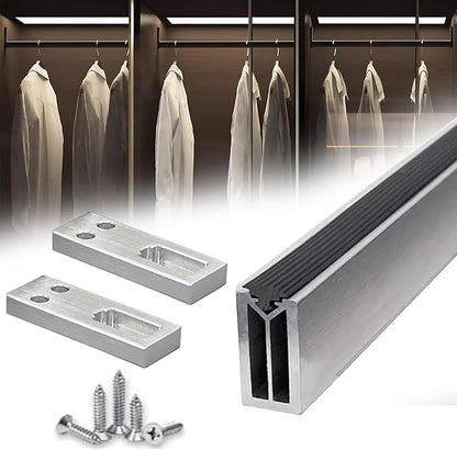 Square Closet Rods-Cuttable, Removable-Heavy Duty Black Wardrobe Rods and Brackets-Commercial, 12 16 18 24 28 30 60 72 In-Suitable for.Laundry.Home.Hotel.Clothing Store (Silver,75in)