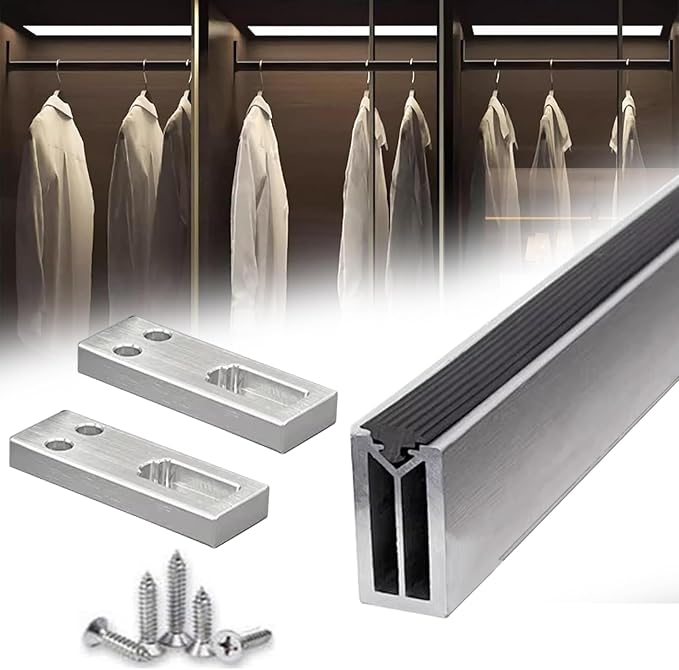 Square Closet Rods-Cuttable, Removable-Heavy Duty Black Wardrobe Rods and Brackets-Commercial, 12 16 18 24 28 30 60 72 In-Suitable for.Laundry.Home.Hotel.Clothing Store (Silver,25in)