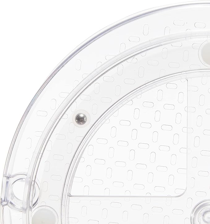 Amazon Basics Clear Rotating Lazy Susan Turntable Organizer for Condiments, 9-Inch (Pack of 16)