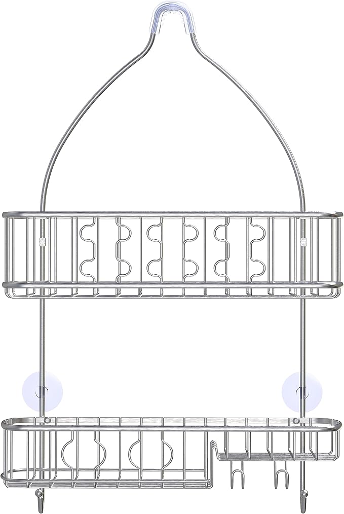 Simple Houseware Stainless Steel Bathroom Hanging Shower Head Caddy Organizer (26 x 16 x 5.5 inches)