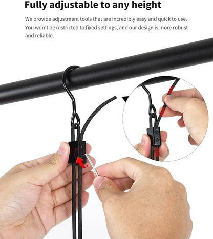 BaiNong Adjustable Closet Hanging Rod Heavy Duty 32'' Black (Black, 32 Inch)