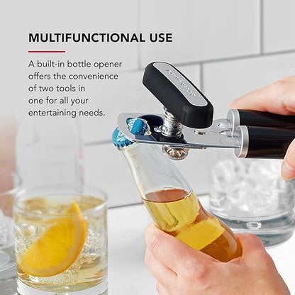 KitchenAid Classic Multifunction Can Opener and Bottle Opener Easy to Use, Razor Sharp Stainless Steel Cutting Wheel, Soft Ergonomic Handles, Black, Pack of 12