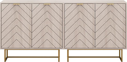 Scurrty 31.5'' Sideboard Buffet Cabinet with Storage,Sideboard Buffet Set of 2, Natural Storage Cabinet with Doors and Adjustable Shelf, Ancient Style for Living Room, Kitchen, Log Color