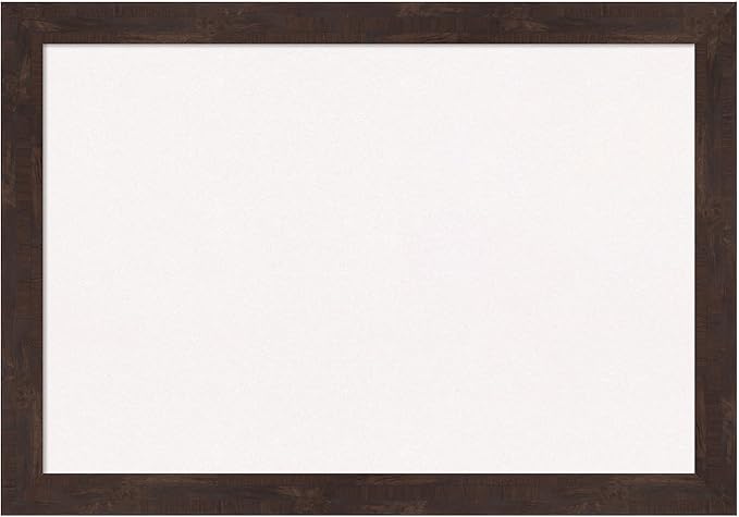 Amanti Art White Cork Board for Wall, 19x27 Vision Board with Brown Wood Frame, Medium Corkboard Office Decor for Home Organization, Rustic Farmhouse Corkboard Pinboard to display items for home