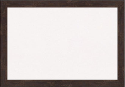 Amanti Art White Cork Board for Wall, 19x27 Vision Board with Brown Wood Frame, Medium Corkboard Office Decor for Home Organization, Rustic Farmhouse Corkboard Pinboard to display items for home