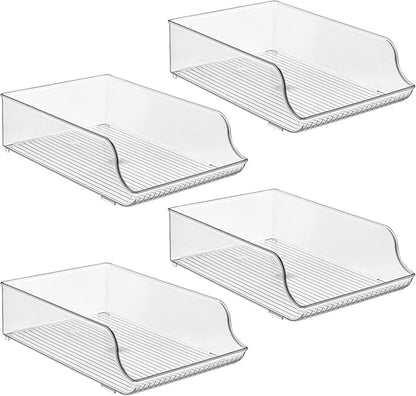 iDesign Water Bottle Organizer for Fridge - Set of 4 - Clear - Made in USA