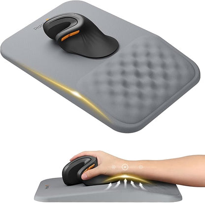 ProtoArc Ergonomic Mouse Pad with Wrist Rest, MP50 Mousepad with Massage Design, Soft Memory Foam and Non-Slip PU Base for Pain Relief, Desk, Home, Office, 12x8 Inches, Gray (Mouse Not Included)