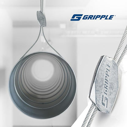 Gripple - No. 2 Standard Loop Hangers | Standard Hanger Cable | Hanger with Fastener for Fast Suspension | 100 lbs Safe Working Load | Sold in Packs of 10 | 15 Ft Rope